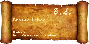 Broser Libor névjegykártya